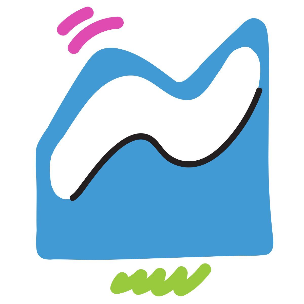 scribby style flächendiagramm icon