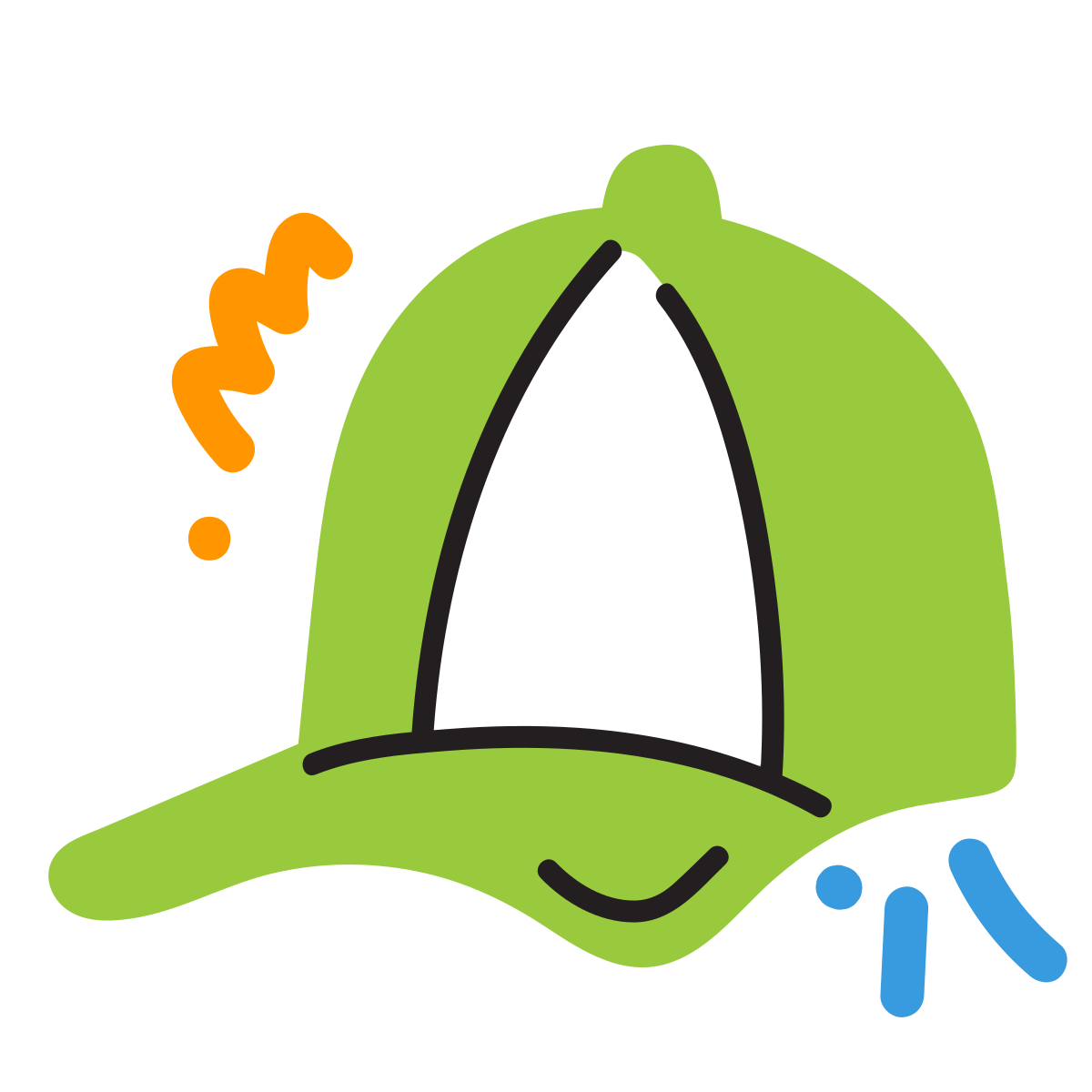 scribby style baseball cap icon