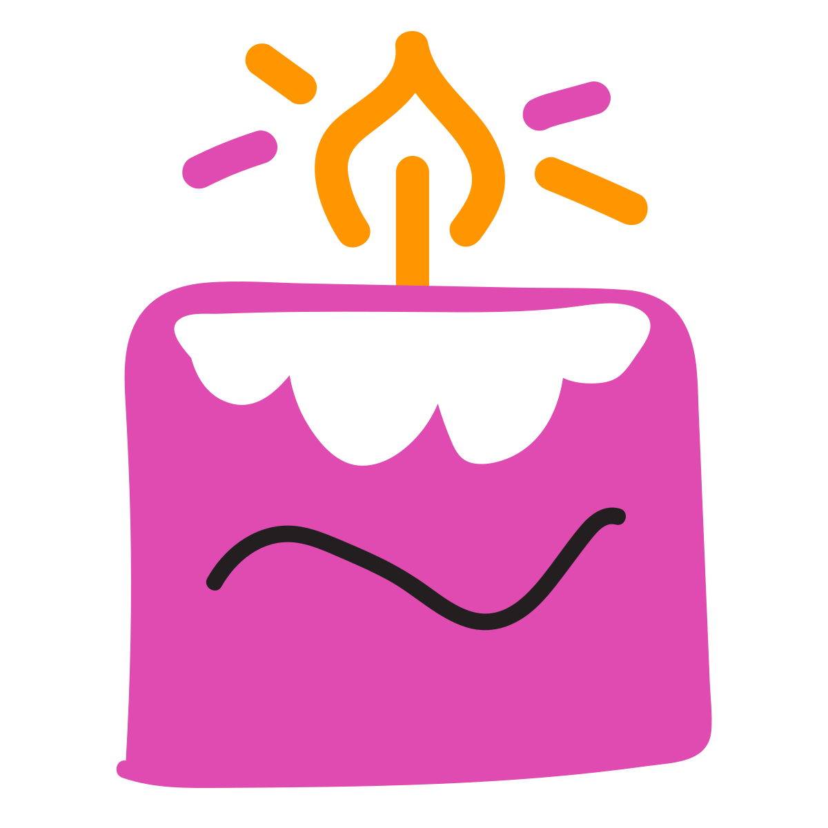 scribby style birthday cake icon