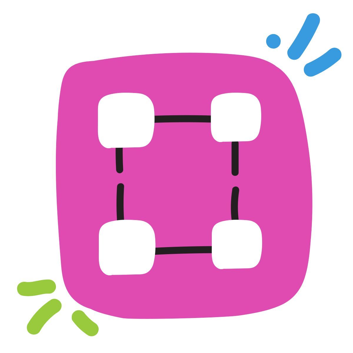 scribby style blockchain technology icon