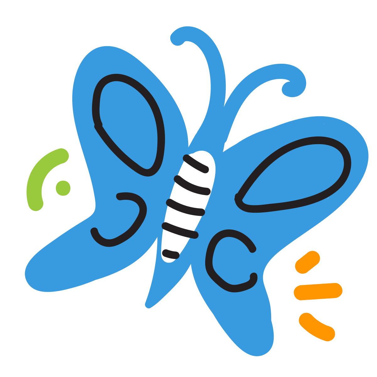 scribby style butterfly icon