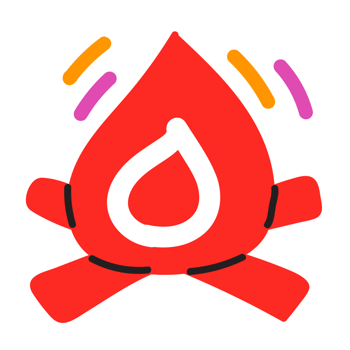 scribby style campfire icon