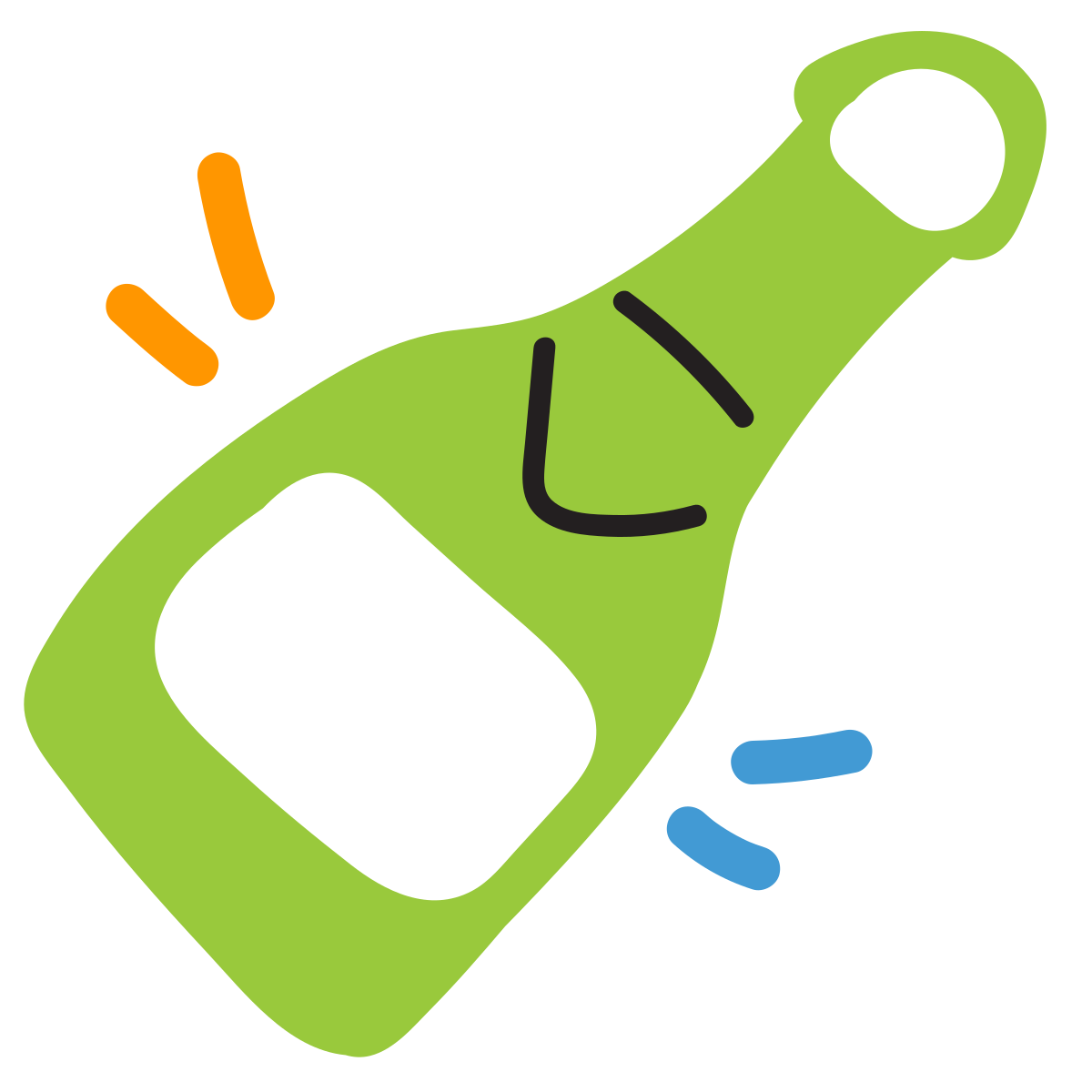 scribby style champagne bottle icon