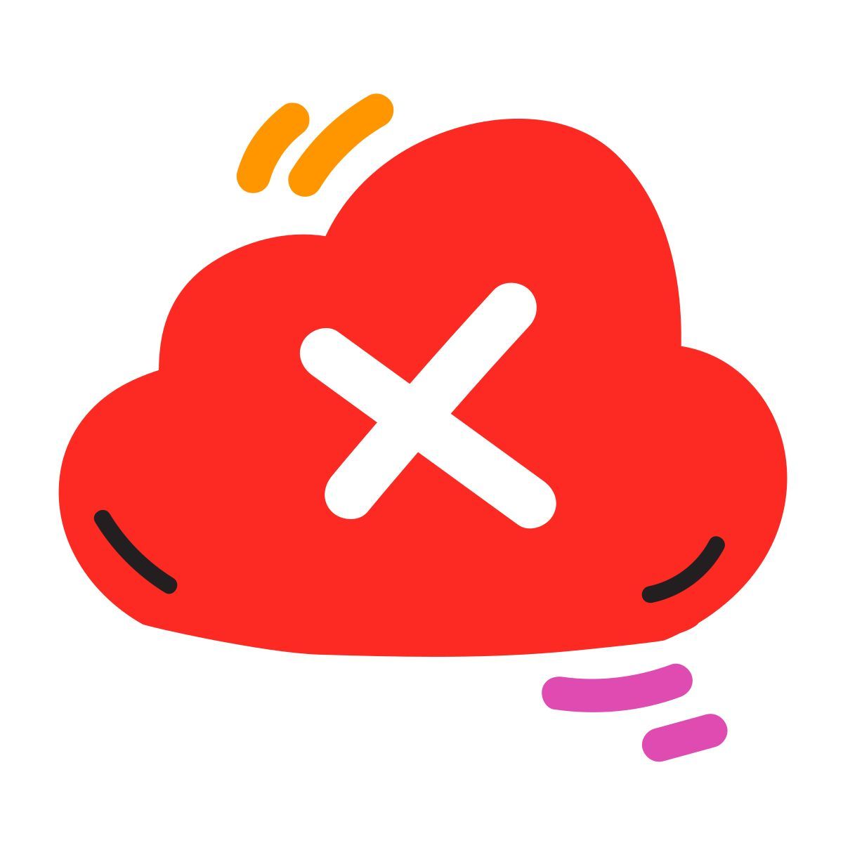 scribby style cloud cross icon