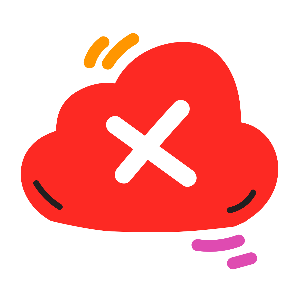 scribby style cloud cross icon
