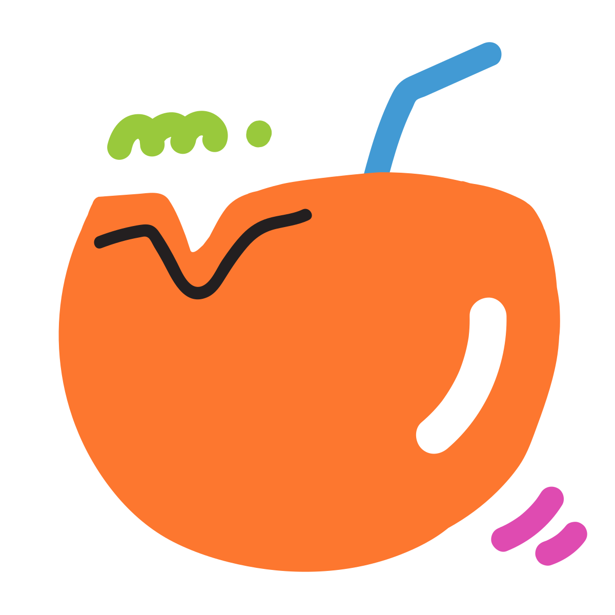 scribby style coconut cocktail icon