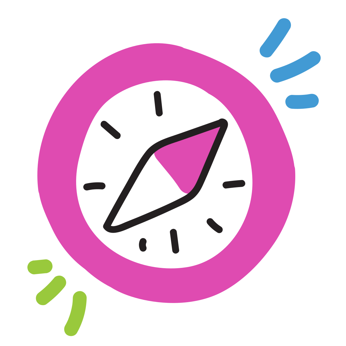 scribby style compass icon