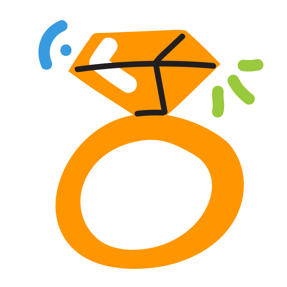 scribby style diamond ring icon