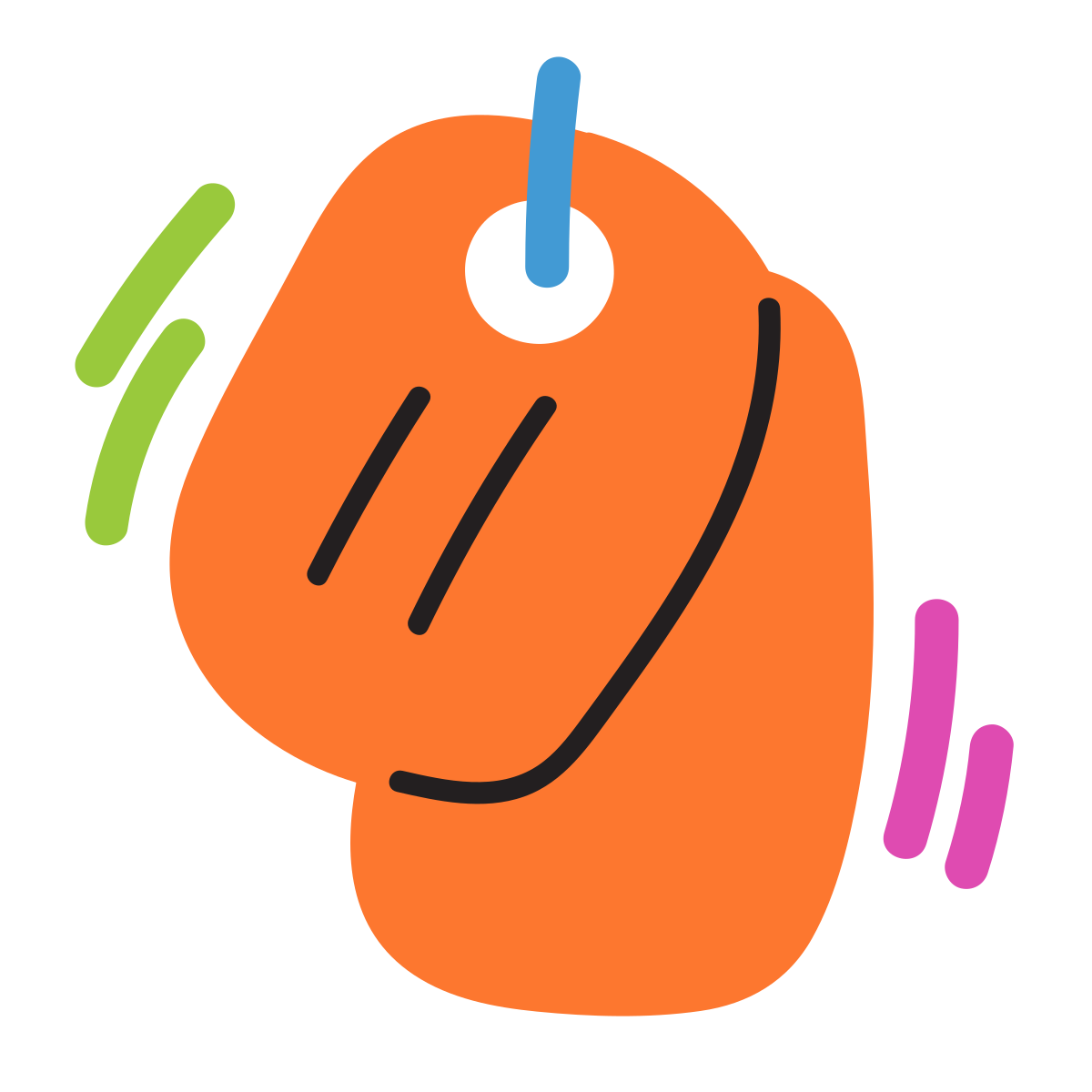 scribby style dog tag icon