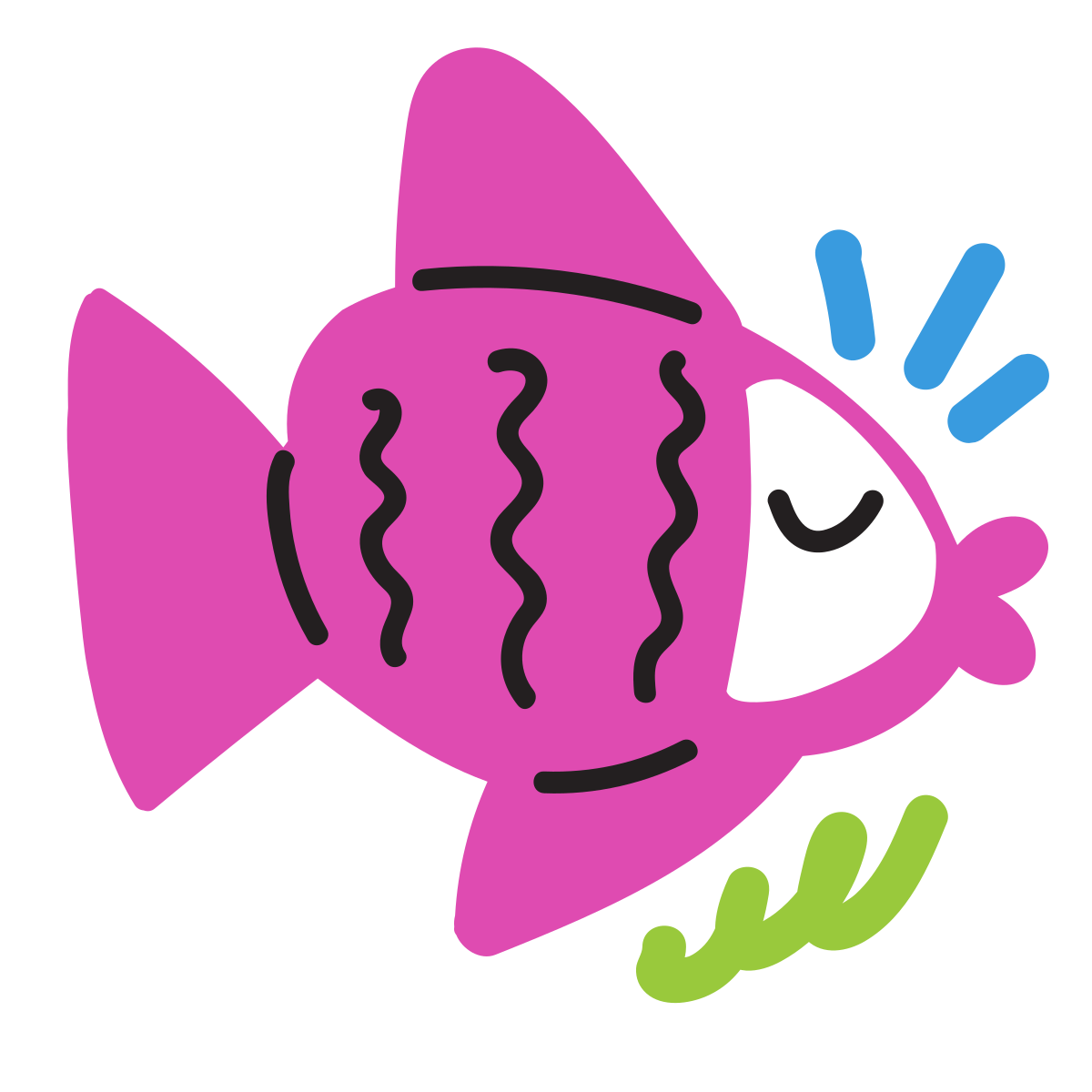 scribby style fish icon
