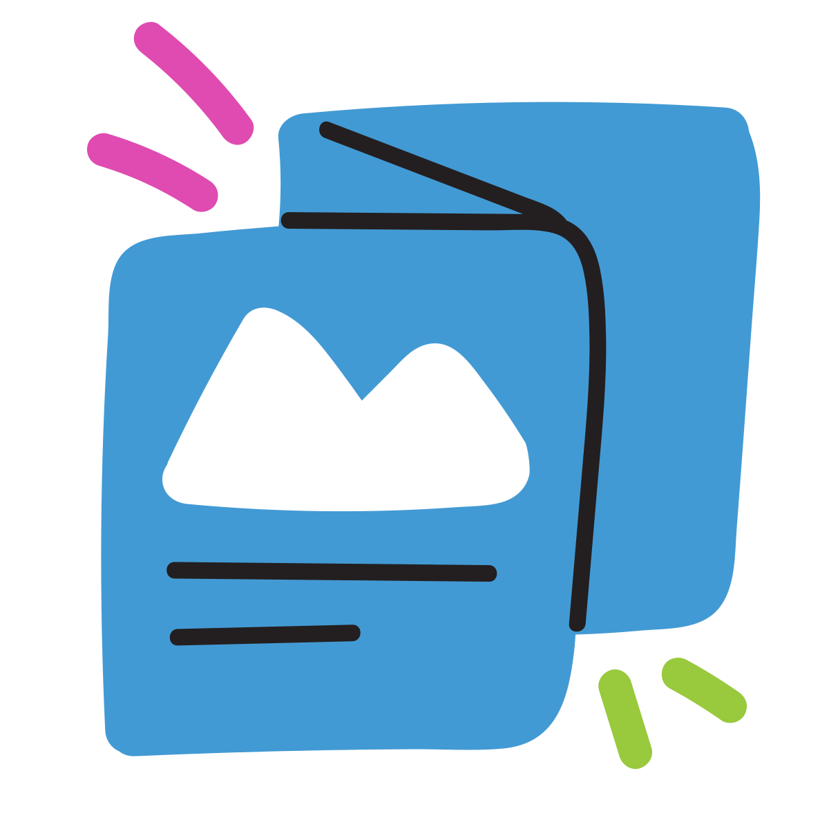 scribby style folded booklet icon