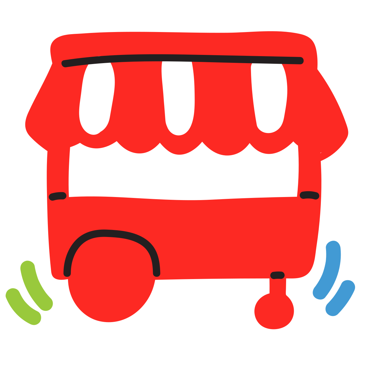 scribby style food cart icon