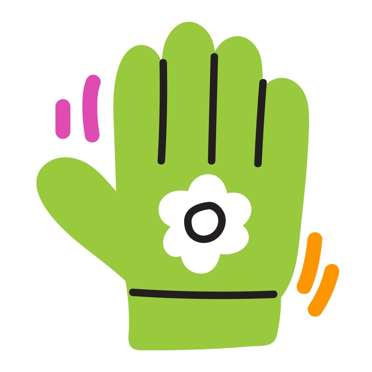 scribby style garden gloves icon
