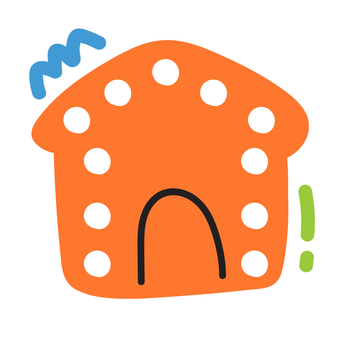 scribby style gingerbread house icon