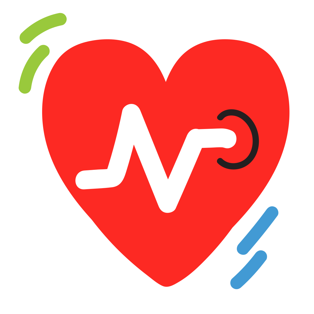 scribby style heart with pulse icon