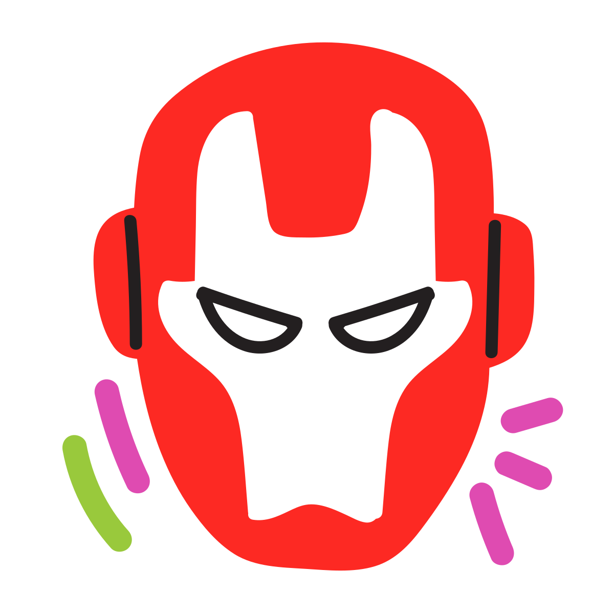scribby style iron man icon