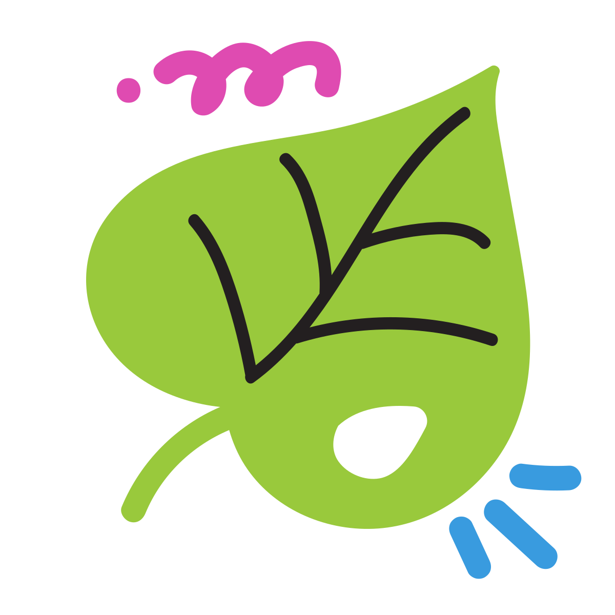 scribby style leaf icon