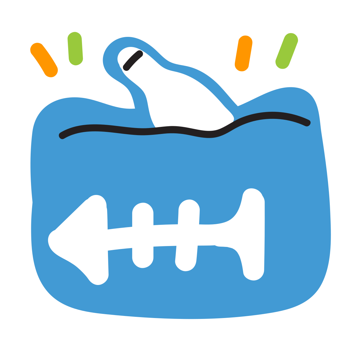 scribby style marine polution icon