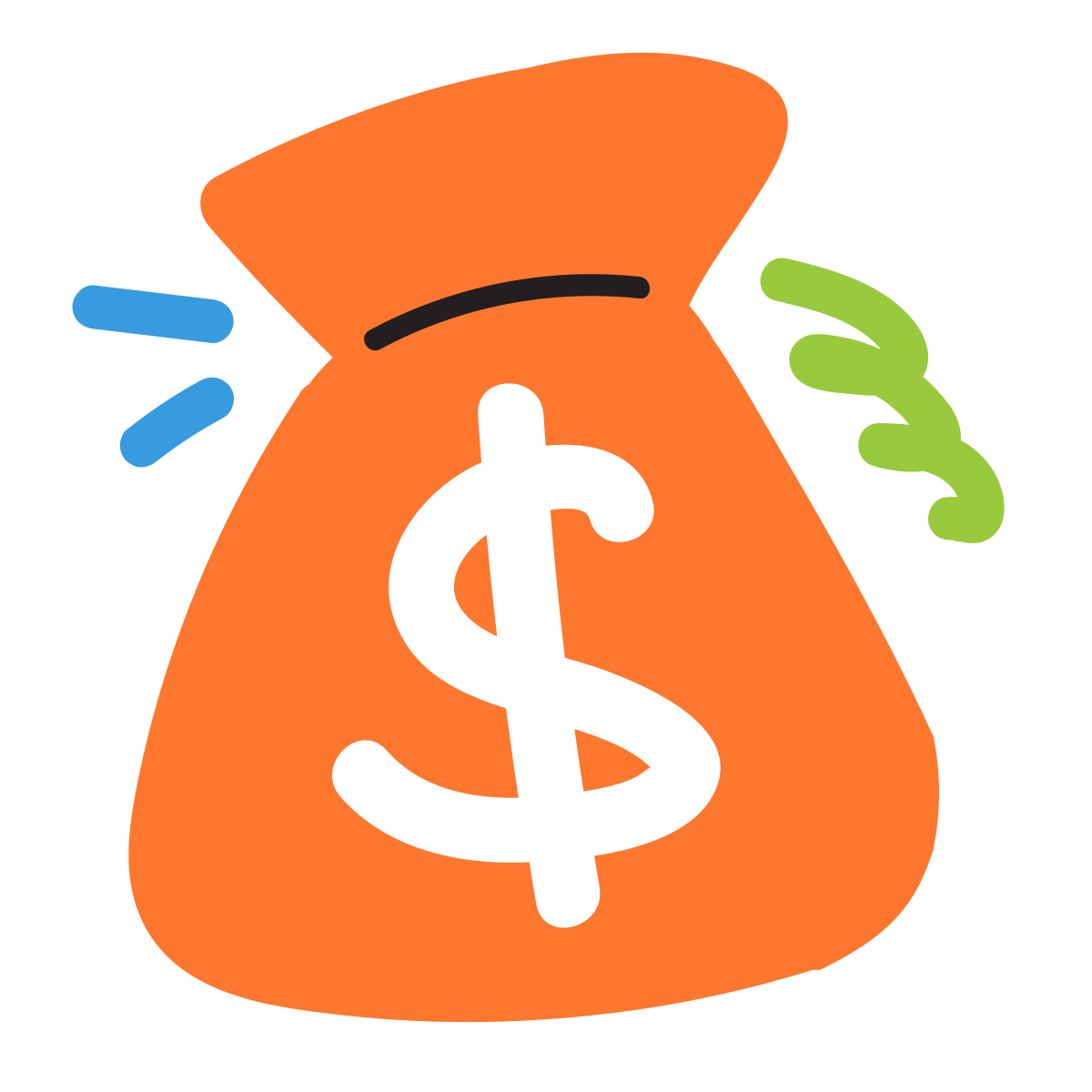 scribby style money bag icon