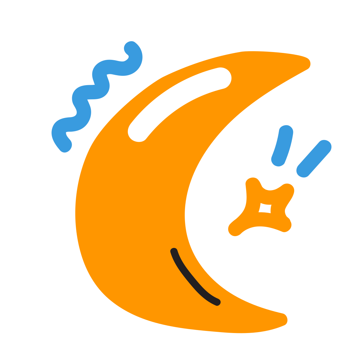 scribby style moon symbol icon