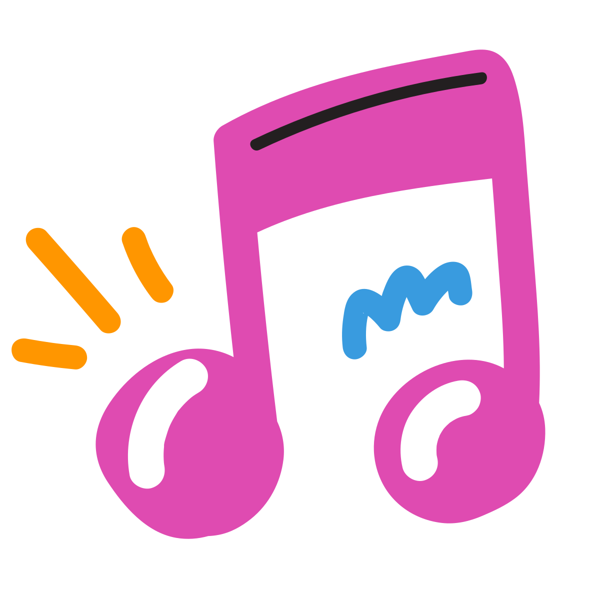 scribby style musical notes icon