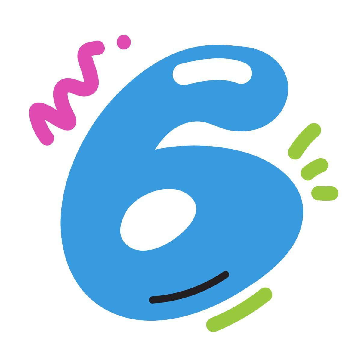 scribby style 숫자 6 icon