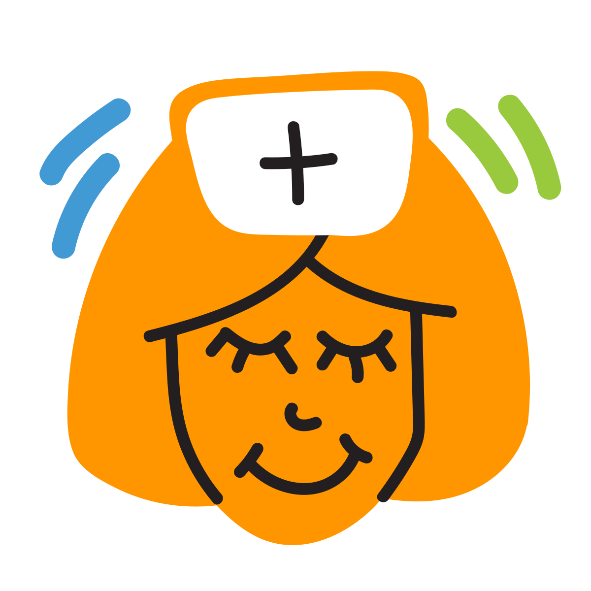 scribby style nurse female icon