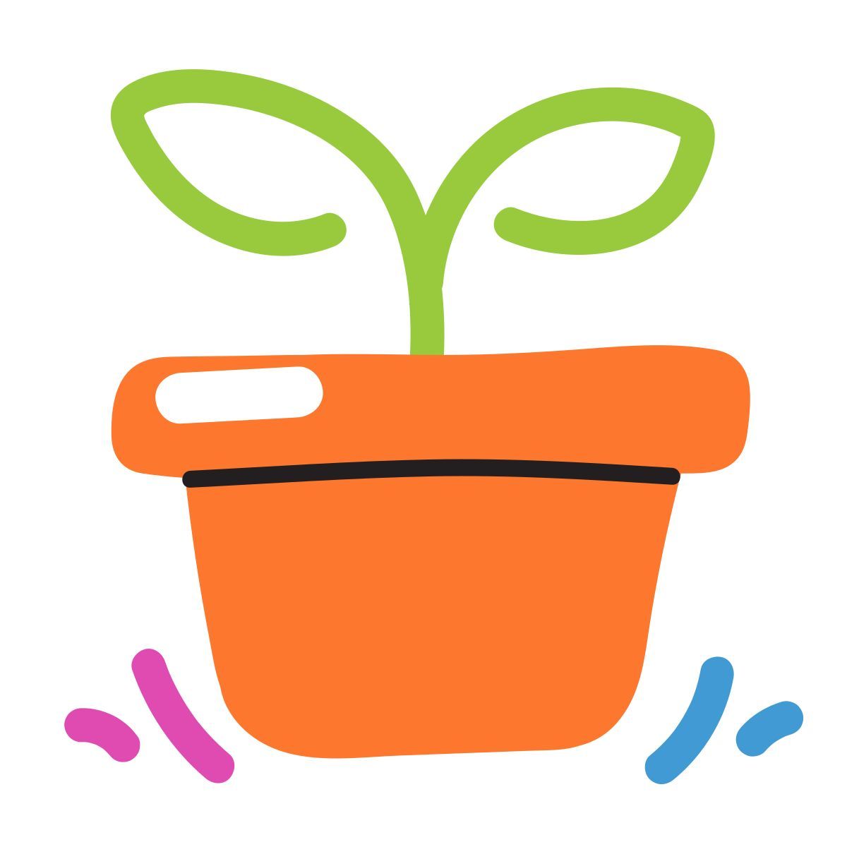 scribby style pianta da vaso icon