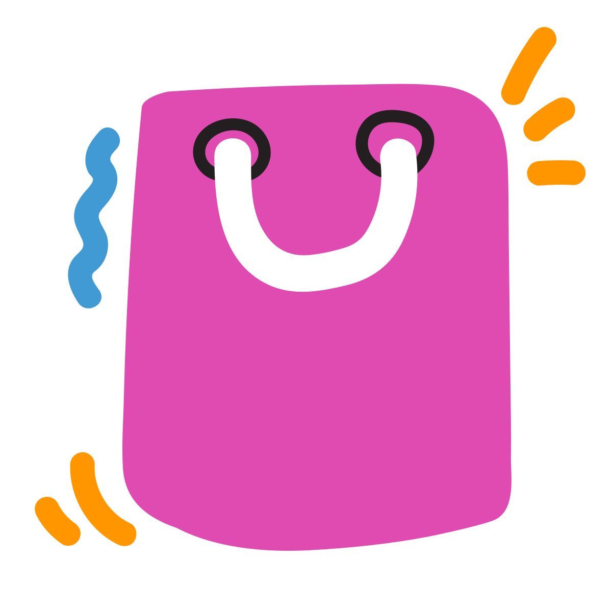 scribby style shopping bag icon