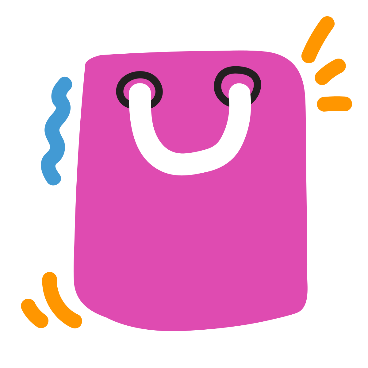 scribby style shopping bag icon