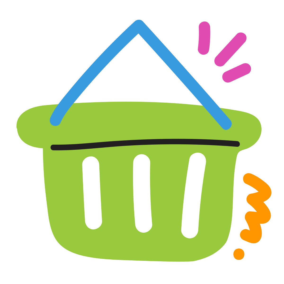 scribby style shopping basket icon