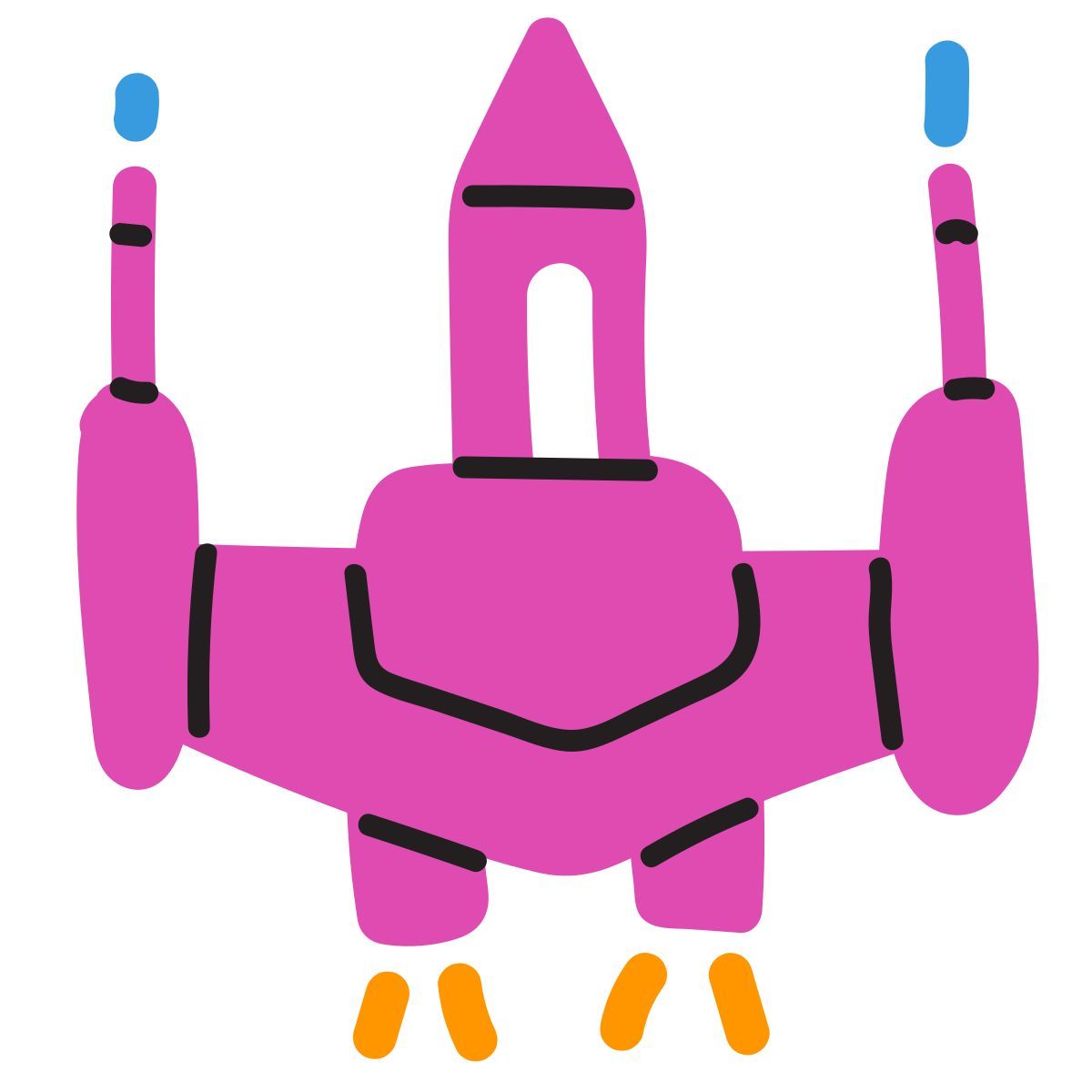 scribby style vaisseau spatial de combat icon