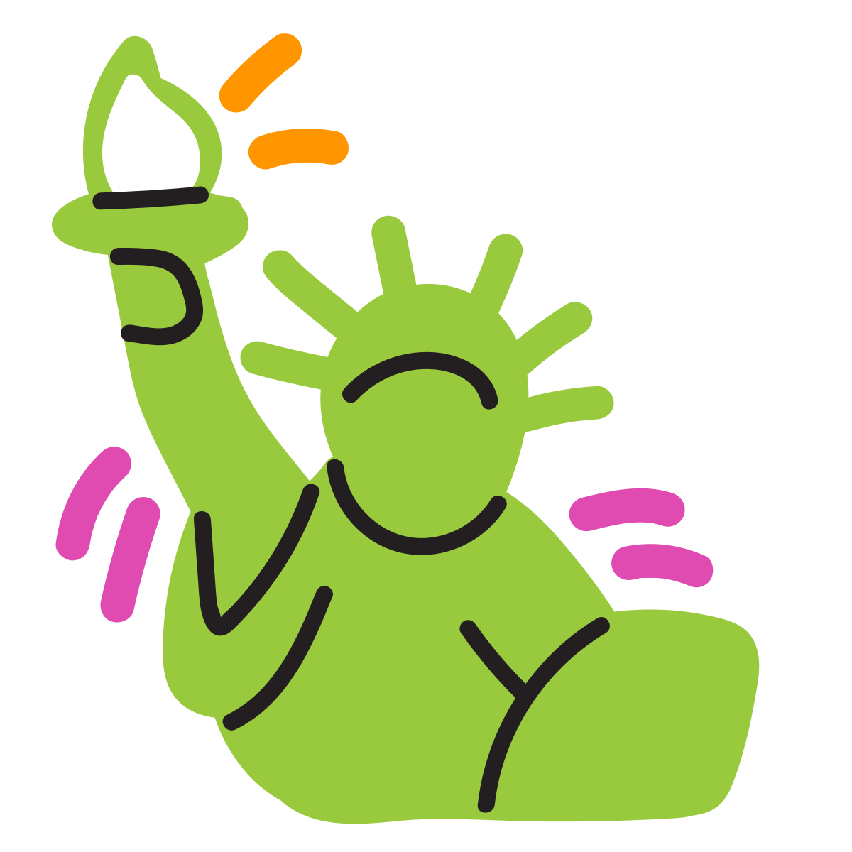 scribby style statue of liberty icon