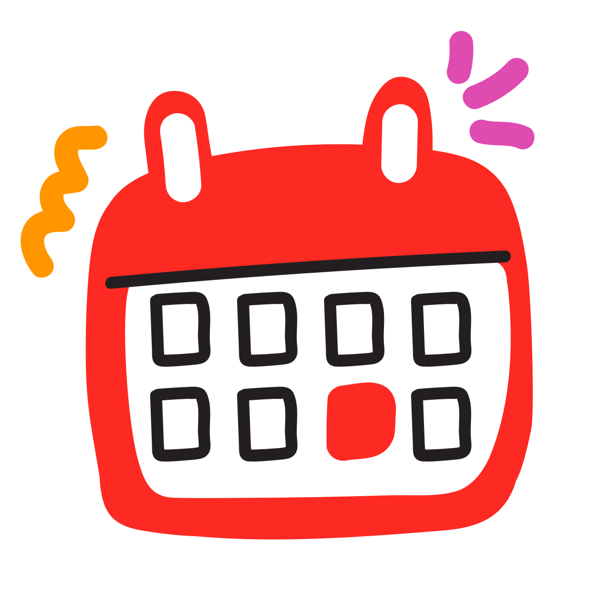 scribby style tear off calendar icon