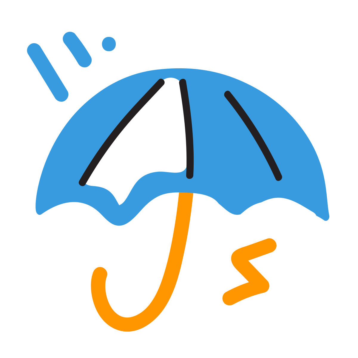 scribby style umbrella icon