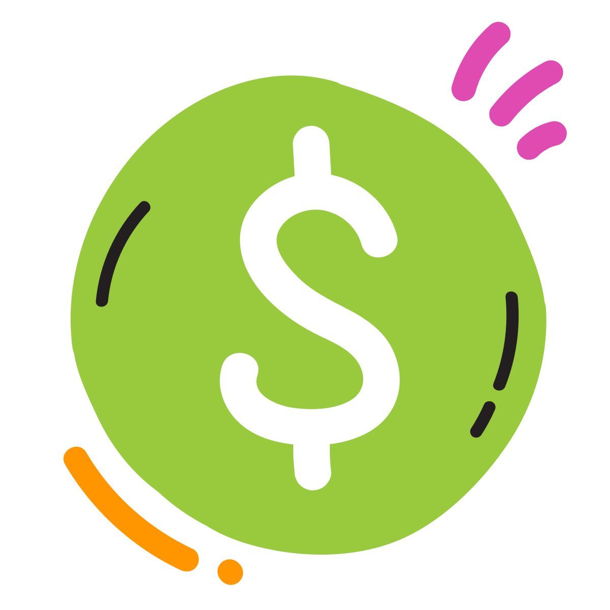 scribby style noi dollari cerchiati icon