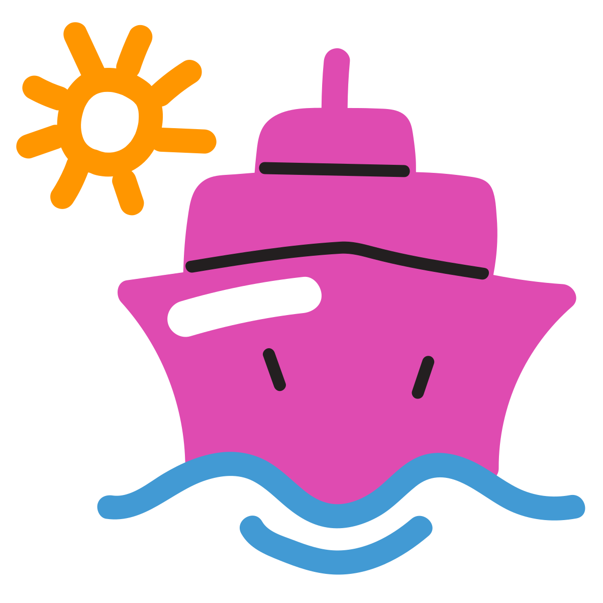 scribby style water transportation icon