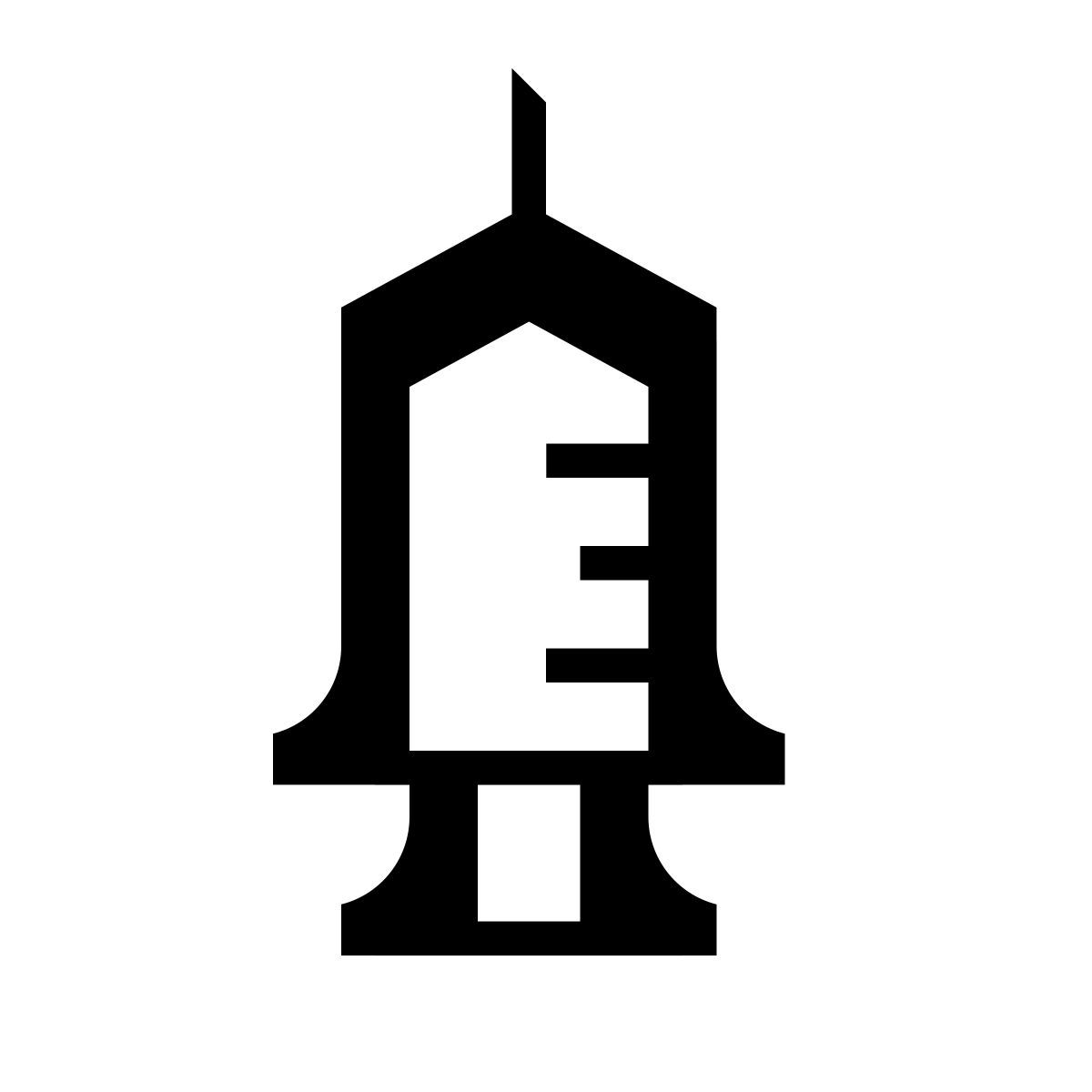 serif style 주사기 icon