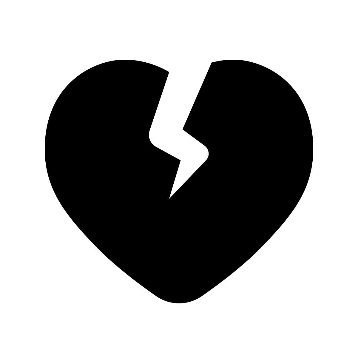 apple sf black filled style corazón roto icon