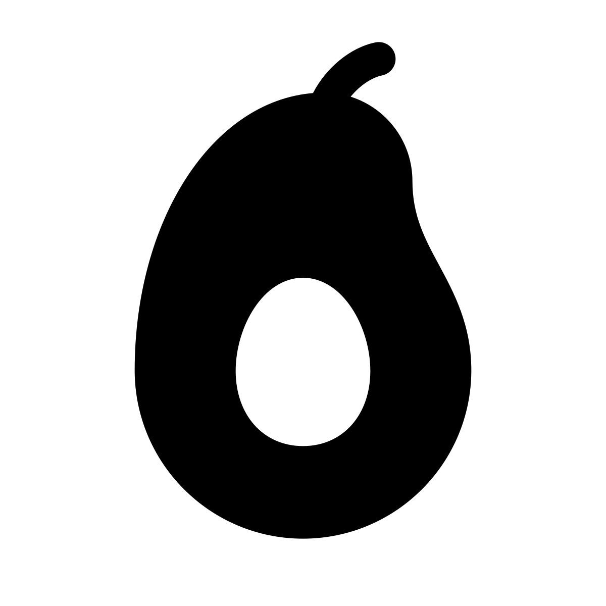 apple sf black filled style avocado icon