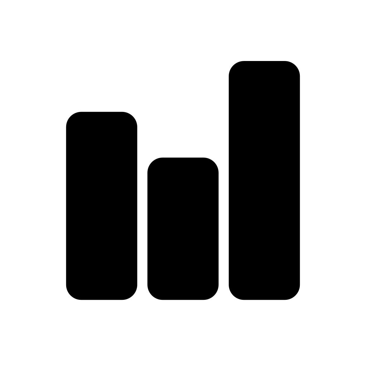 apple sf black filled style bar chart icon
