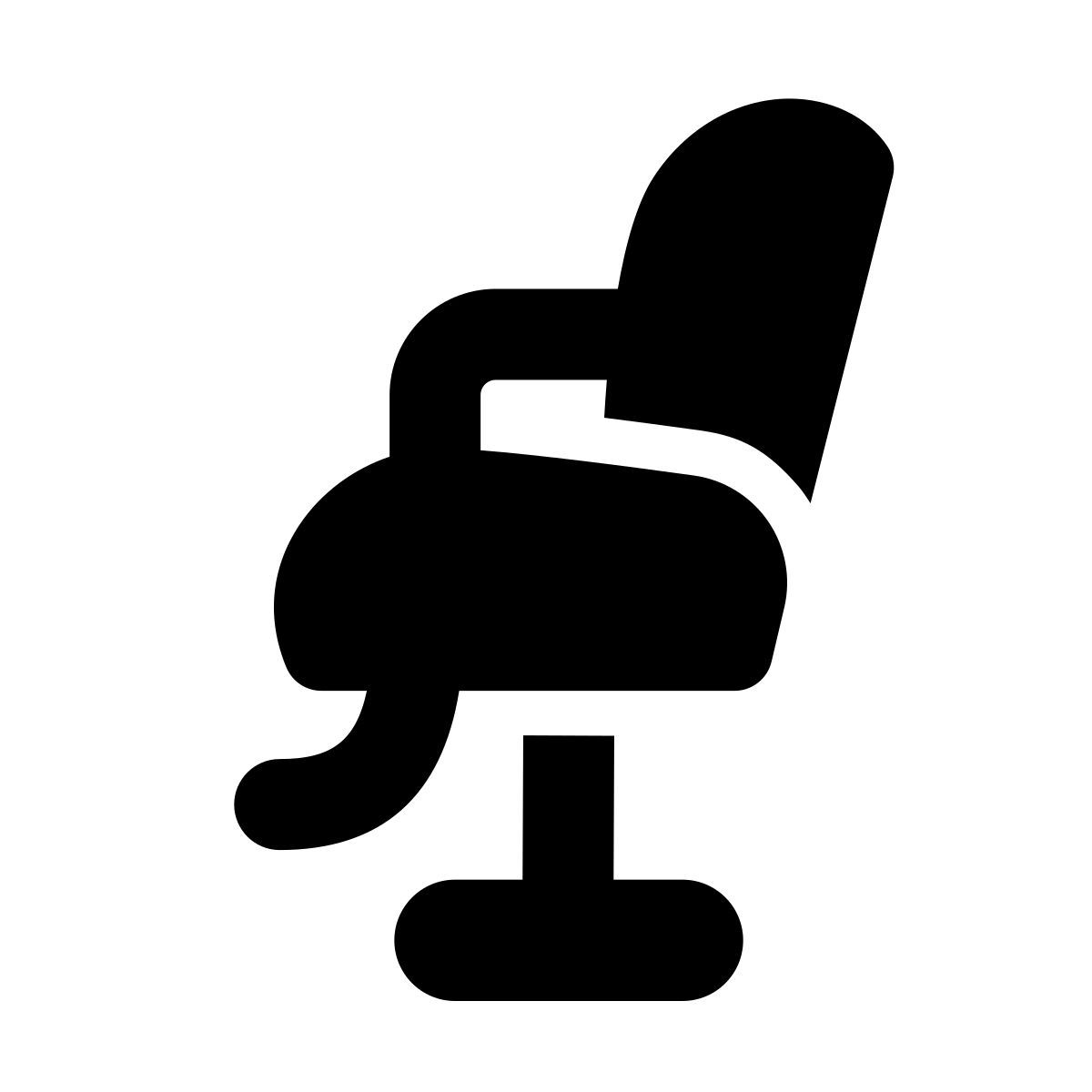 apple sf black filled style barber chair icon