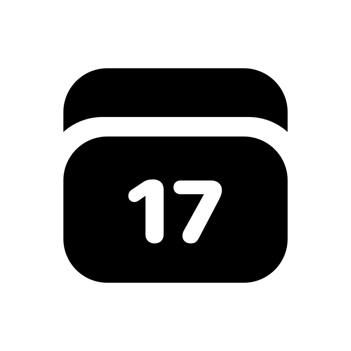 apple sf black filled style calendar 17 icon