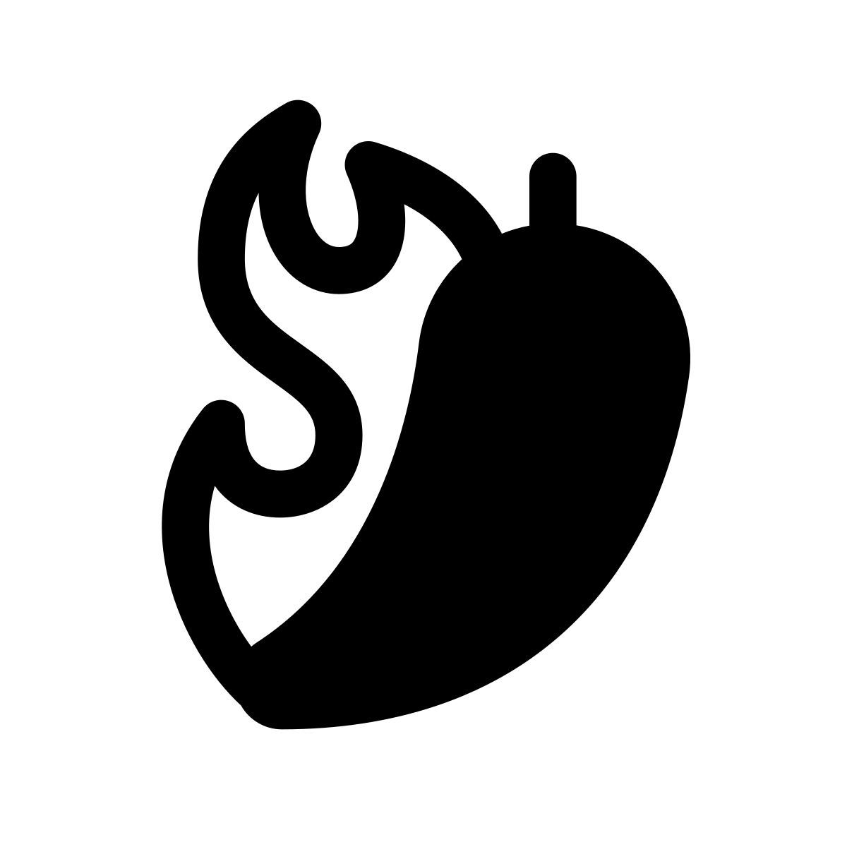 apple sf black filled style chili pepper icon