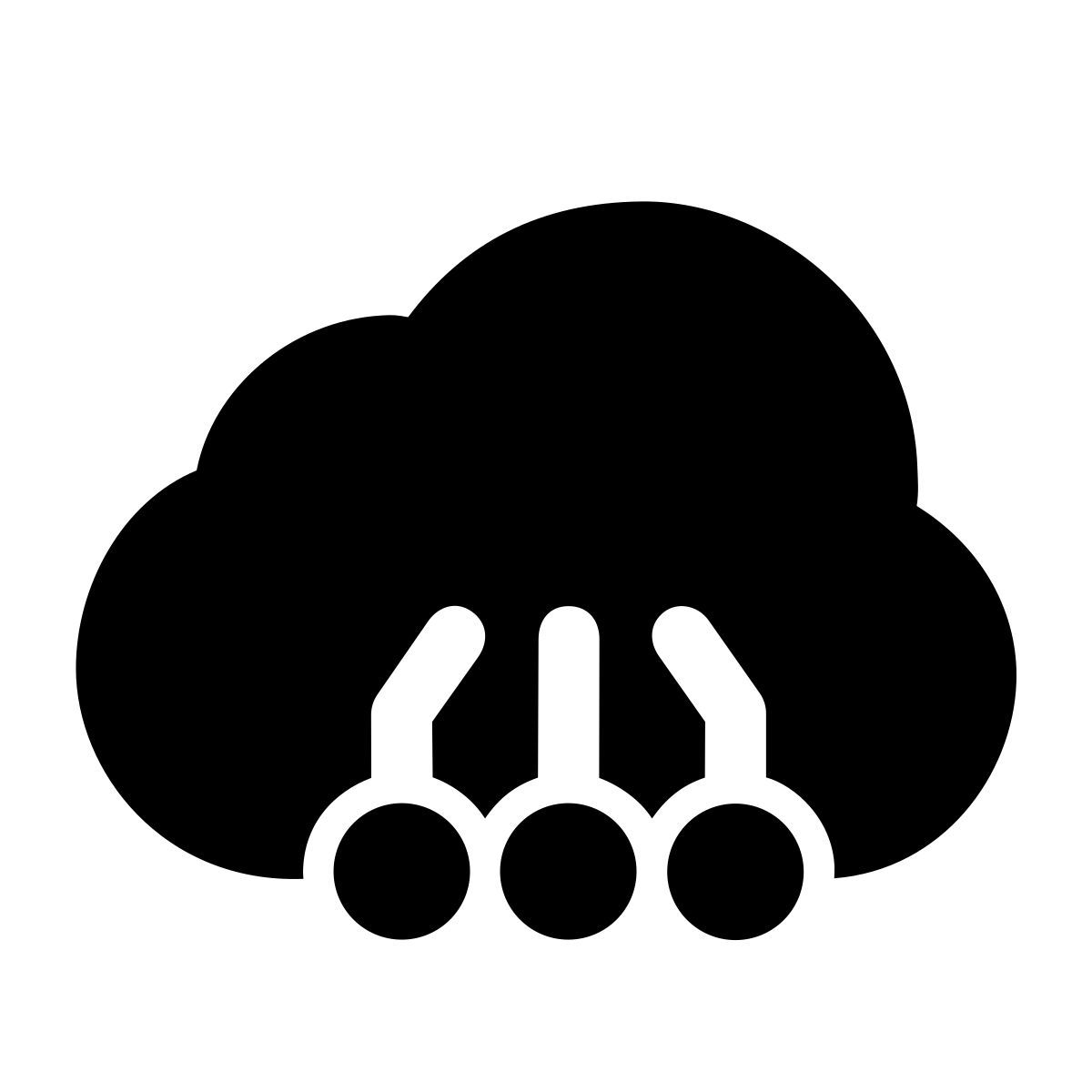 apple sf black filled style cloud computing icon
