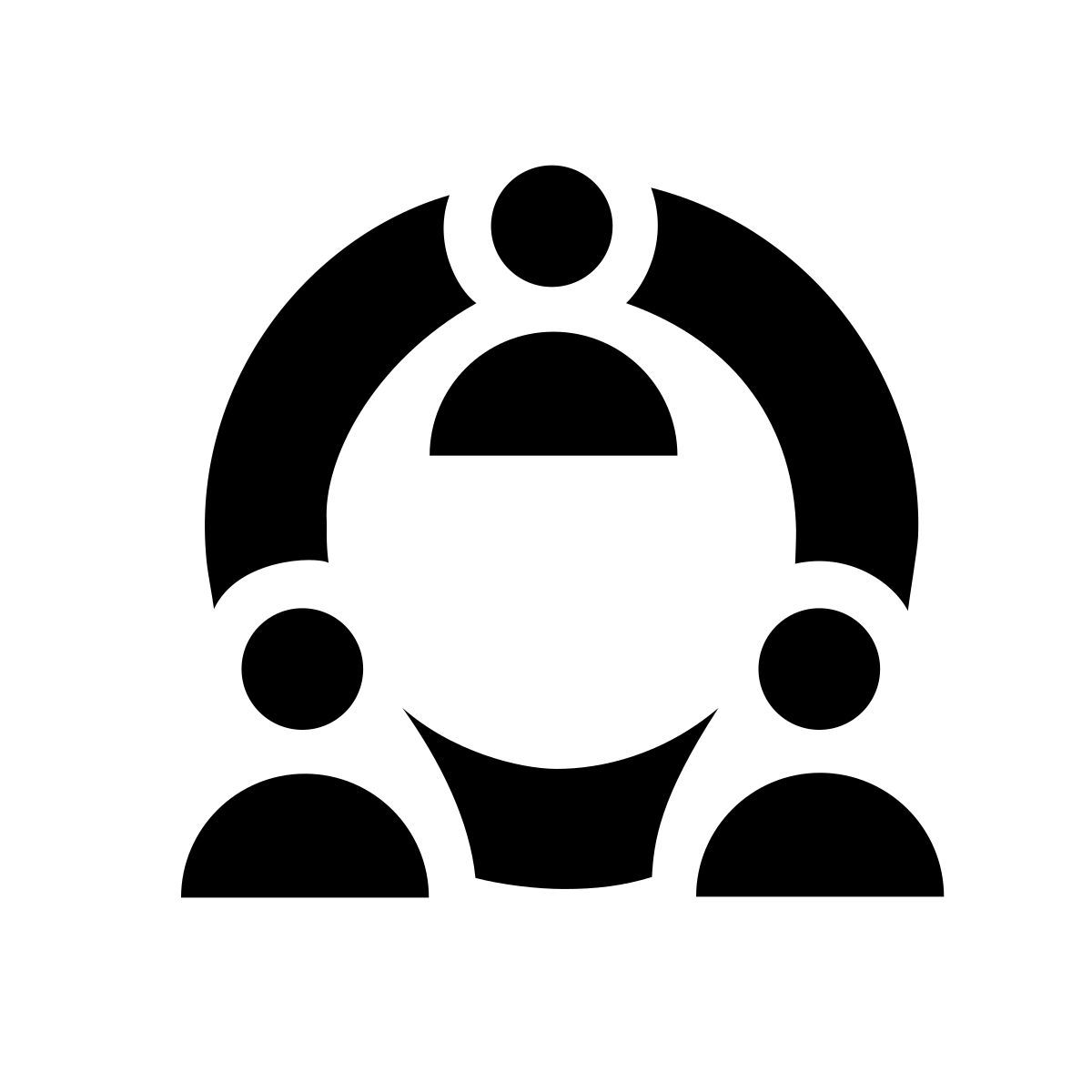 apple sf black filled style 서클 내에서 공동 작업 icon