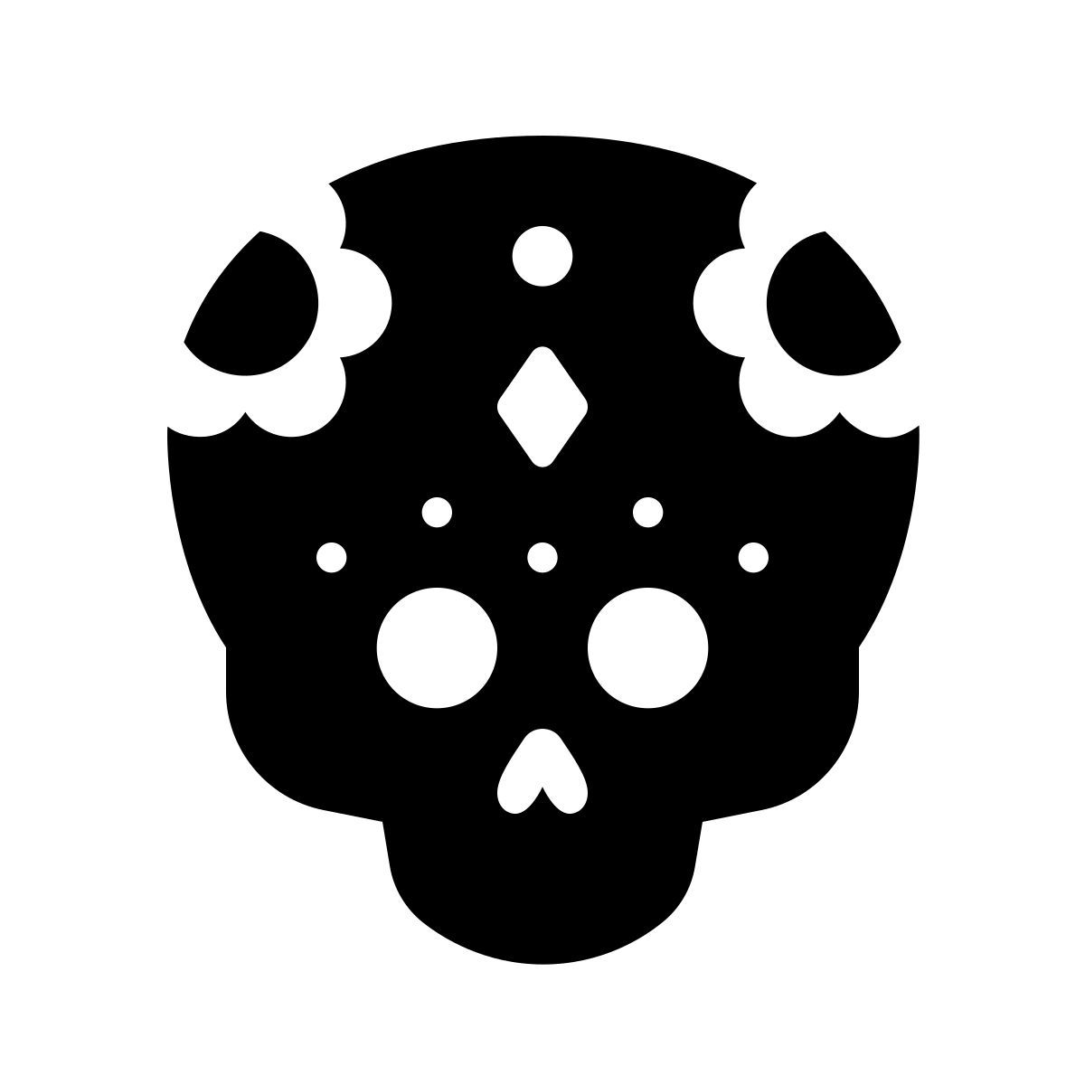 apple sf black filled style dia de los muertos icon