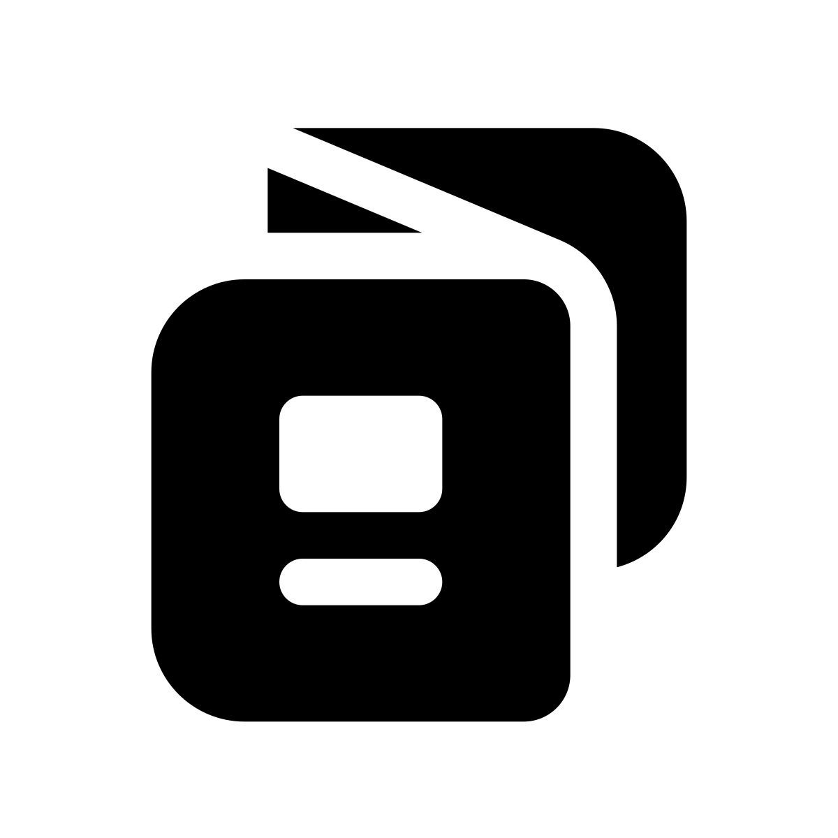 apple sf black filled style folded booklet icon