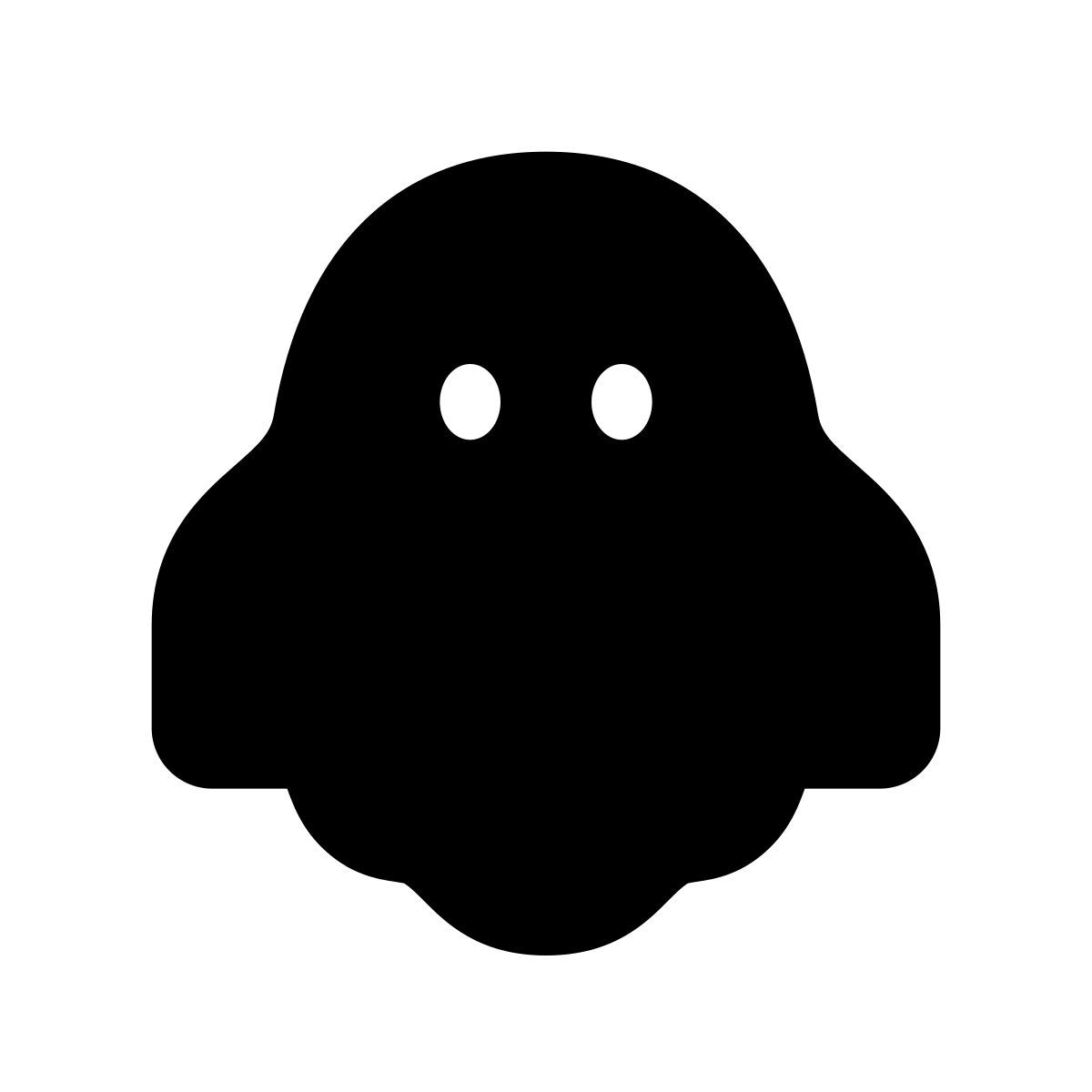apple sf black filled style ghost icon