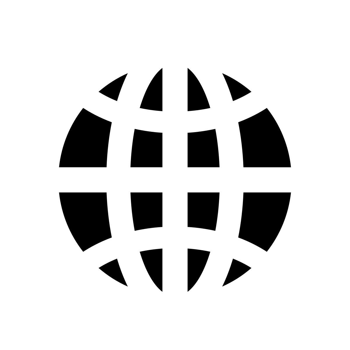 icono globo apple sf black filled estilo